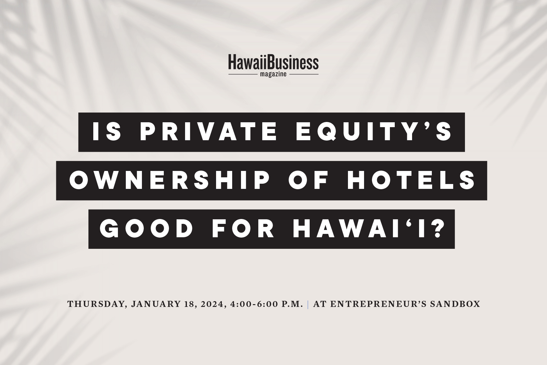 Private Equity Hotel Event